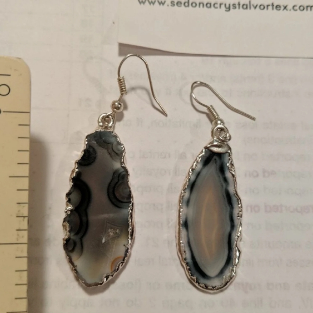 Blue Agate crystal earrings from Sedona - Picture 4 of 4